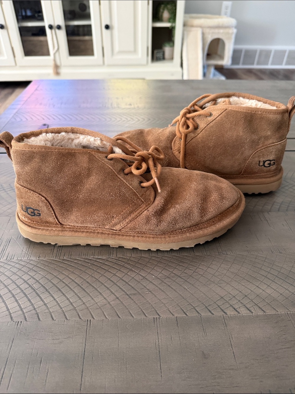 UGG women’s Chestnut Suede Chukka Boots with Shearling Lining